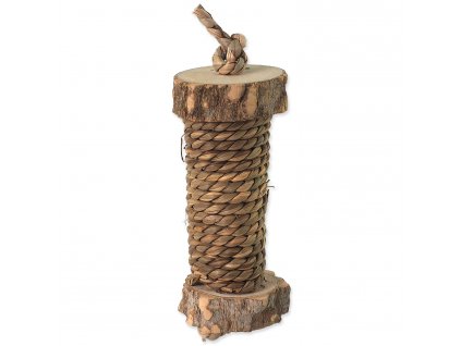 Hračka SMALL ANIMALS dřevěný válec opletený 18cm