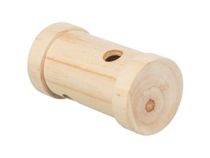 Váleček na pamlsky, hračka pro hlodavce, ø 6 × 11 cm, přírodní dřevo 01