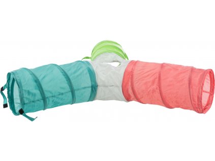 Nylonový troj tunel pro králíky, různé barvy 3 × ø 18 × 47 cm 01