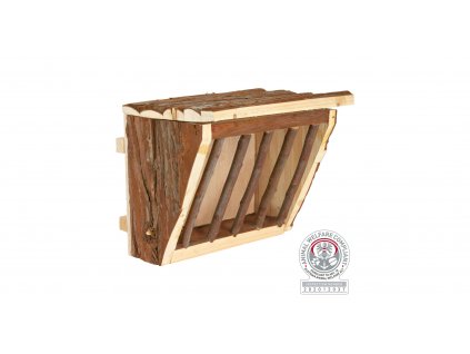 Dřevěné jesličky na seno s úchytem na klec 20 x 15 x 17 cm 01