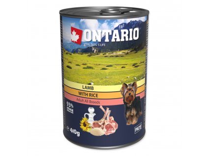 1456 konzerva ontario dog lamb rice and sunflower oil 400g