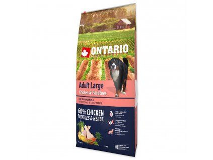 592 ontario dog adult large kura zemiaky bylinky 12kg