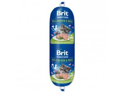 BRIT cat premium by nature saláma pre mačky 180 g kura a kačka