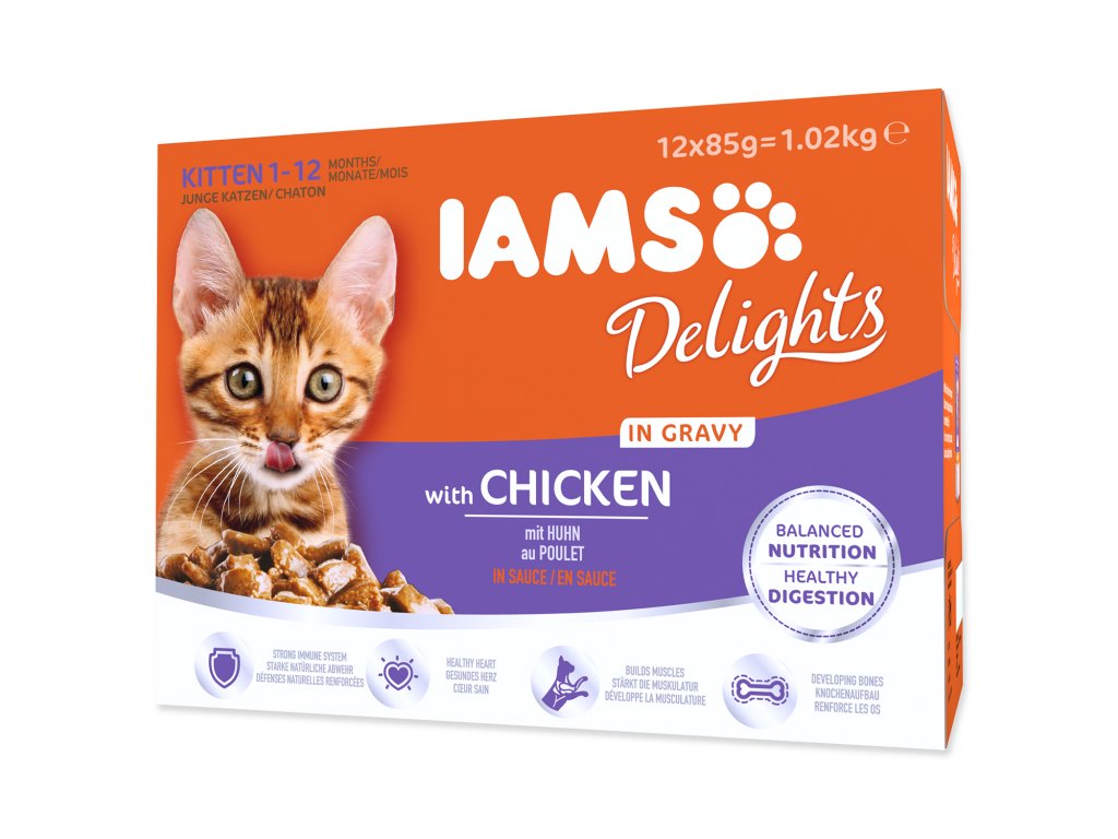Kapsičky IAMS Kitten Delights Chicken in Gravy multipack