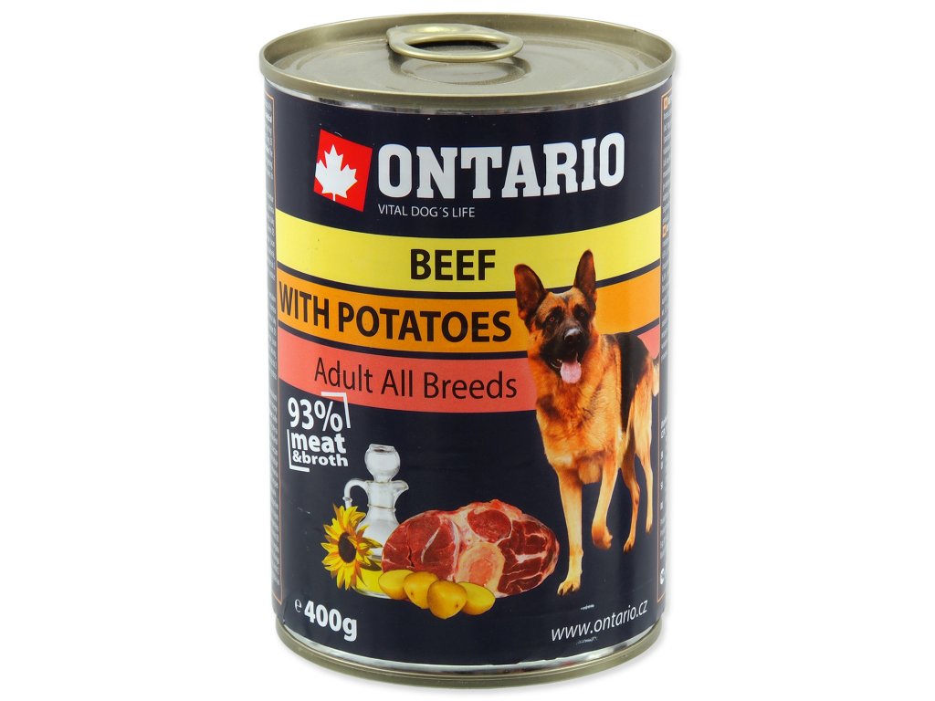 Konzerva ONTARIO Dog Beef, Potatos and Sunflower Oil