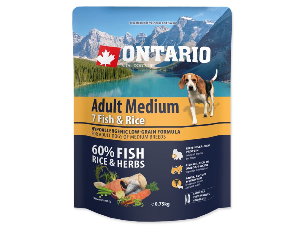 ONTARIO Dog Adult Medium Fish & Rice