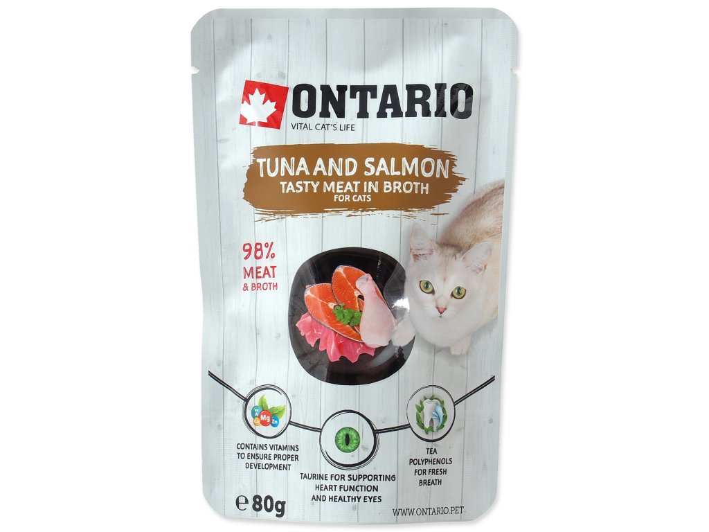 Kapsička ONTARIO Cat Tuna and Salmon in Broth
