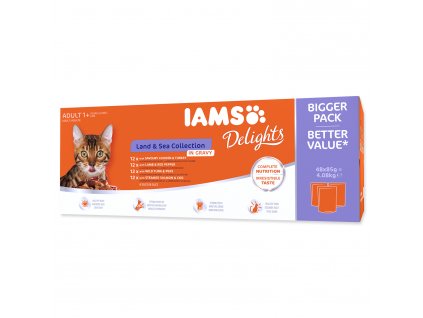 Kapsičky IAMS Cat výběr z mořských a suchozemských mas v omáčce multipack