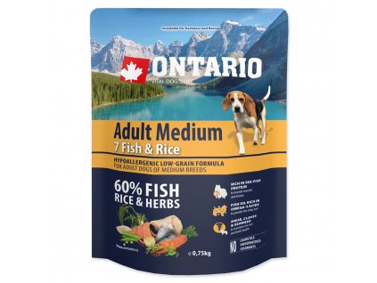 ONTARIO Dog Adult Medium Fish & Rice