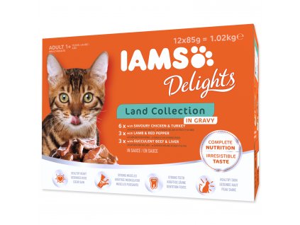 Kapsičky IAMS Cat výběr ze suchozemských mas v omáčce multipack