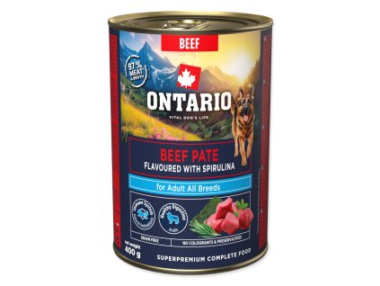 Konzerva Ontario Adult hovězí pate s příchutí spiruliny (Hmotnost 800 g)