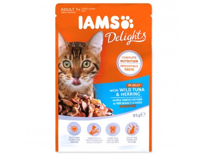 Kapsička IAMS Cat Delights Tuna & Herring in Jelly