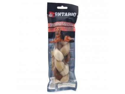 Snack ONTARIO Dog Rawhide Braided Stick Mix 17,5 cm