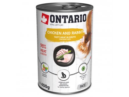 Konzerva ONTARIO Cat Chicken, Rabbit, Salmon Oil