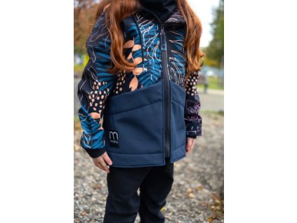 ZIMNÍ podšitá softshellová bunda - květy, dívčí