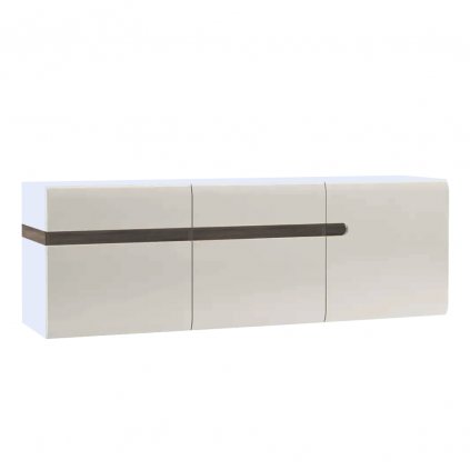Visací skříňka třídveřová v luxusní bílé barvě ve vysokém lesku TK026 TYP 67