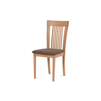 Jídelní židle dřevěná dekor buk a potah hnědá látka BC-3940 BUK3