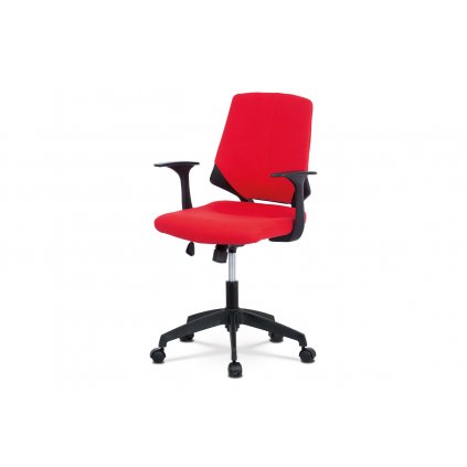 Kancelářská židle, červená látka, černé PP područky KA-R204 RED-OBR1 new