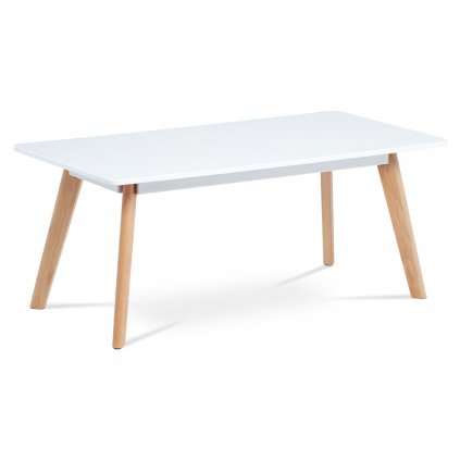 Konferenční stolek 110x55 cm, bílá matná MDF, masiv buk-OBR1