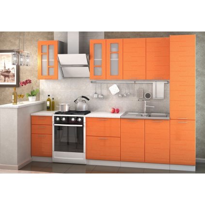 Kuchyňská linka TECHNO oranžová na míru