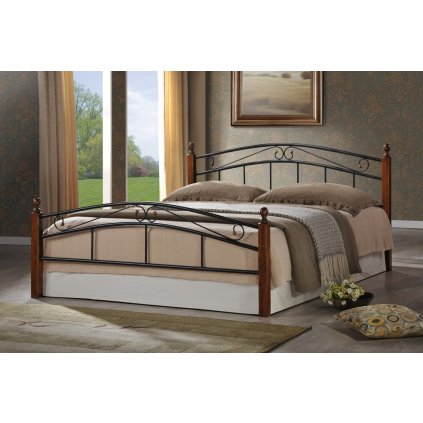Manželská postel 140x200 cm v klasickém stylu s roštem KN196