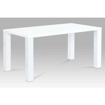 Jídelní stůl 160x90x76 cm, vysoký lesk bílý AT-3008 WT-OBR1