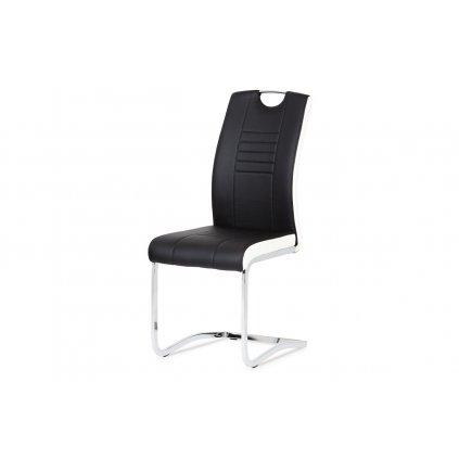 Jídelní židle koženka černá s bílými boky DCL-406 BK-OBR1