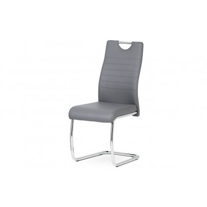 Jídelní židle chrom a potah šedá ekokůže DCL-418 GREY-OBR1 new
