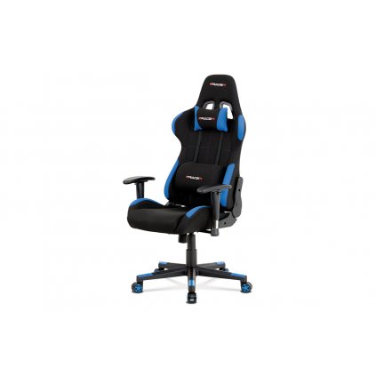 Kancelářská židle polohovací černá a modrá látka KA-F02 BLUE-OBR1