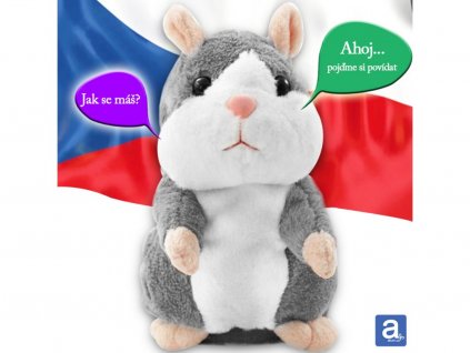 Interaktivní mluvící křeček Talkinghamster - šedý