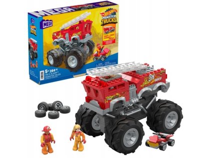 Monster Truck Stavebnice Hasičské Auto - MEGA Hot Wheels