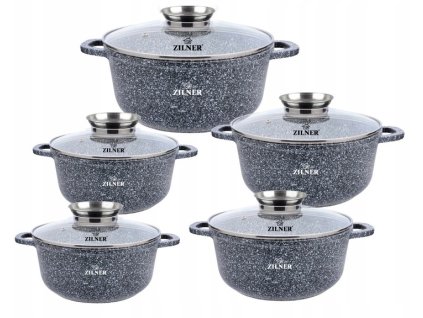 Sada mramorových hrnců - 5ks