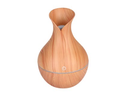 Aroma difuzér a zvlhčovač vzduchu s LED osvětlením – 130 ml, dřevěný dekor