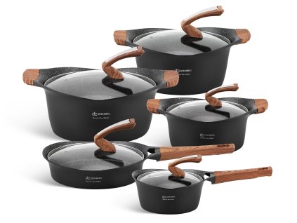 Sada nádobí s mramorovým povrchem – 15 kusů