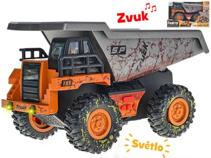 15957 auto stavebni sklapecka 25cm na setrvacnik na baterie se svetlem a zvukem v krabicce