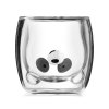 Dvojitá sklenice ve tvaru pandy