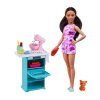 Panenka a kuchyňský hrací set s kočičkou a doplňky - Barbie