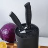 Kuchyňský stojan na nože – černý soft-touch design, 22 cm