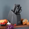 Sada kuchyňských nožů s mramorovým vzorem a stojanem – 8 ks