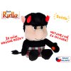 Čertík Rudla plyšový 20cm sedící na baterie česky mluvící svítící rohy