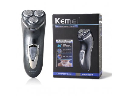 KEMEI KM 890 3D Floating Three Cutter Head Spinning Electric Shaver Rechargeable Wireless Beard Trimmer Sideburns