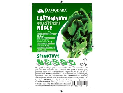 Luštěninové CELESTÝNSKÉ nudle ŠPENÁTOVÉ 500g