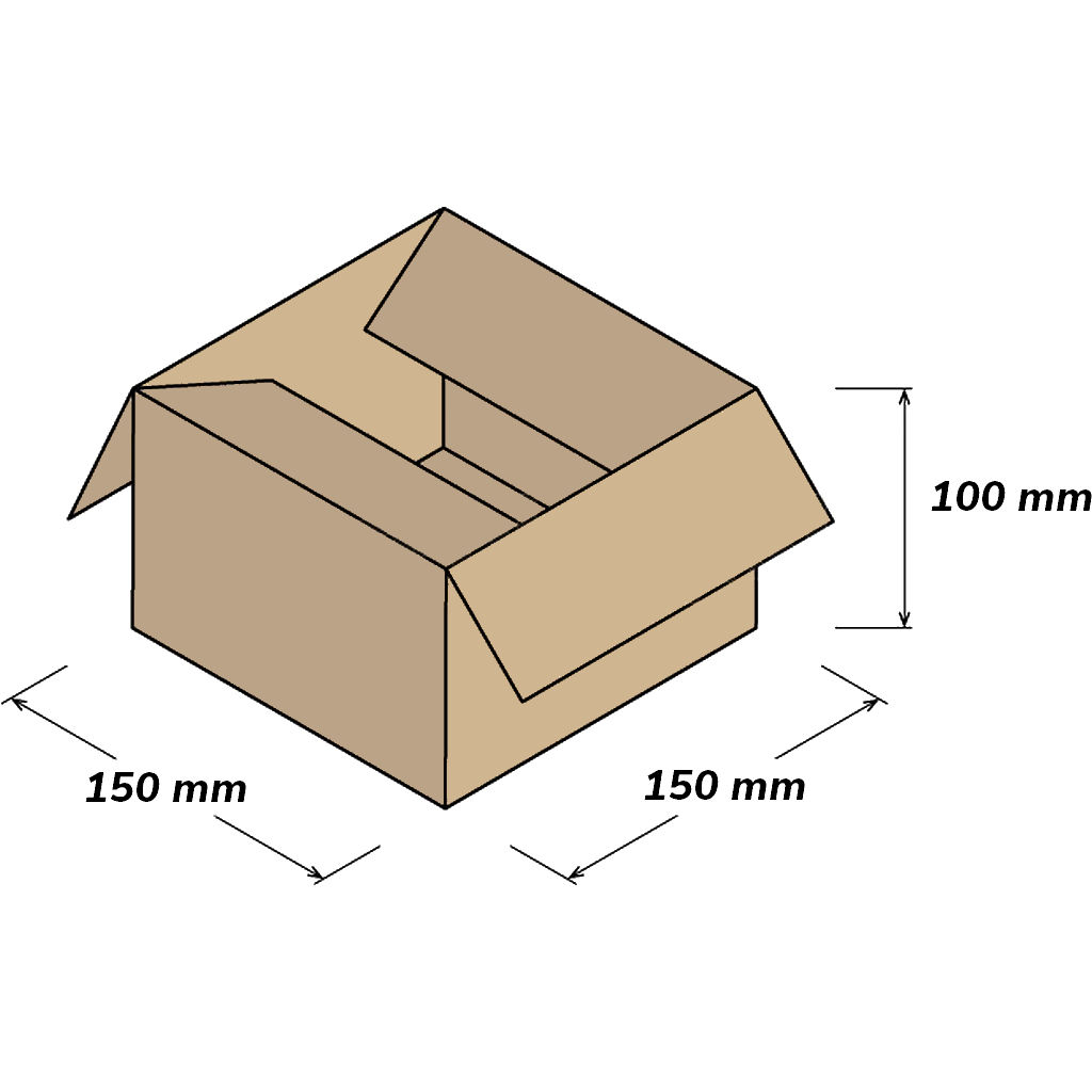 KKAR00010100 Kartónová krabica 3VVL klopová 150x150x100mm  - 