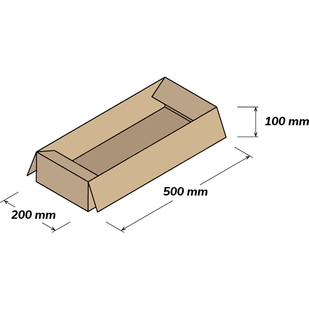 KKAR00520100 Kartónová krabica 3VVL klopová 500x200x100mm  - 