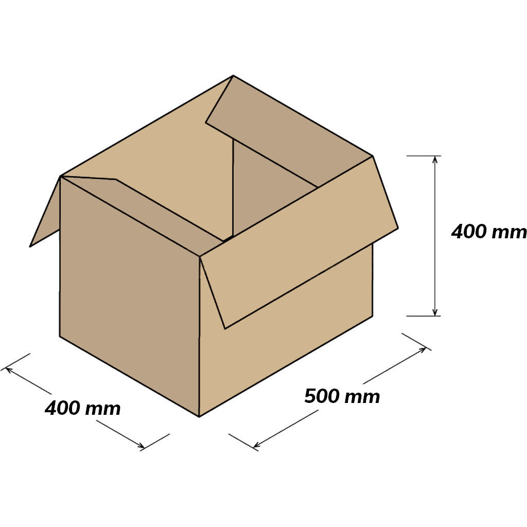 KKAR00600100 Kartónová krabica 3VVL klopová 500x400x400mm  - 