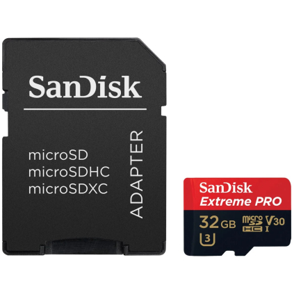 SDSQXCG-032G-GN6MA SanDisk Extreme Pro microSDHC 32GB 100MB/s A1 Class 10 UHS-I V30 + adaptér SDSQXCG-032G-GN6MA 619659155414