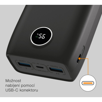 PBPD30BK ALIGATOR Power Delivery 20W, 30 000 mAh, čierna 8596426107239