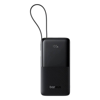P10077101113-00 Powerbank Baseus Bipow 2 10000mAh 20W s káblom USB-C čierna 6932172670887