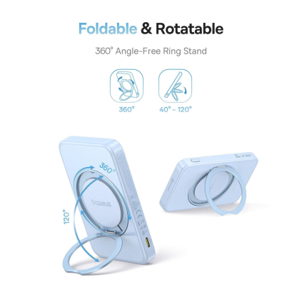 P10076800313-00 Bezdrôtová powerbanka Baseus PicoGo Qi2 5000mAh, 20W modrá 6932172677596