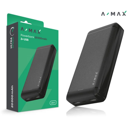 AX0003 Powerbank A-MAX 10 000 mAh, čierna 8596426108427